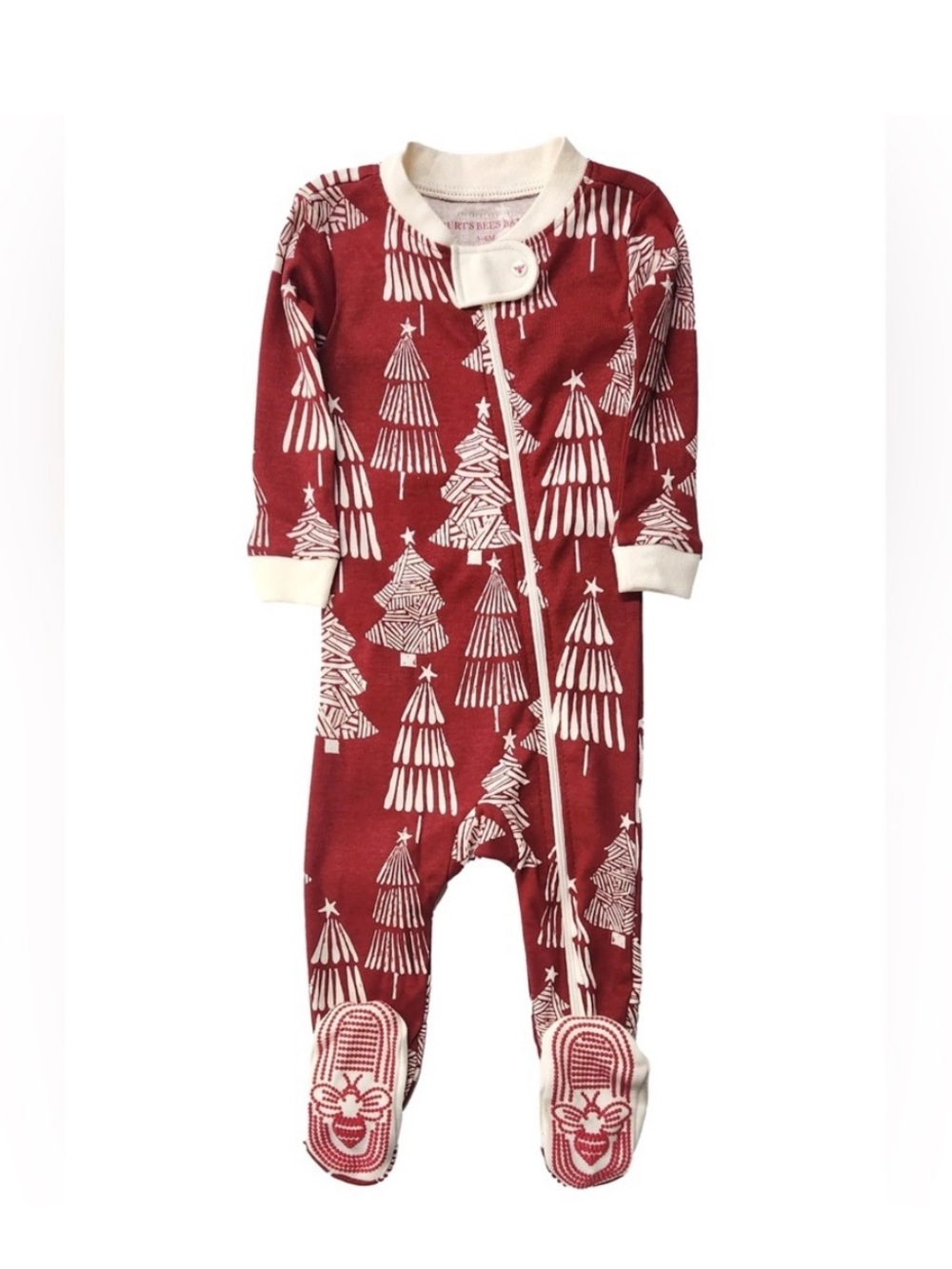 BURT’S BEE CHRISTMAS TREE SLEEP & PLAY - RED SIZE 0-3 MONTHS (NEW WITH TAGS) A2